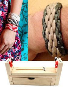 Buitengadgets Set duurzaam verstelbaar paracord jig houten frame armband maker vlechten accessoires weven gereedschapskit voor artcraft diyoutdoo