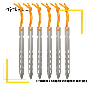 Outdoor Gadgets TiTo tent nagels V vormige ontwerp camping Winddicht apparatuur Tent tool voor Zachte grond 6 8 10 12 st 230605