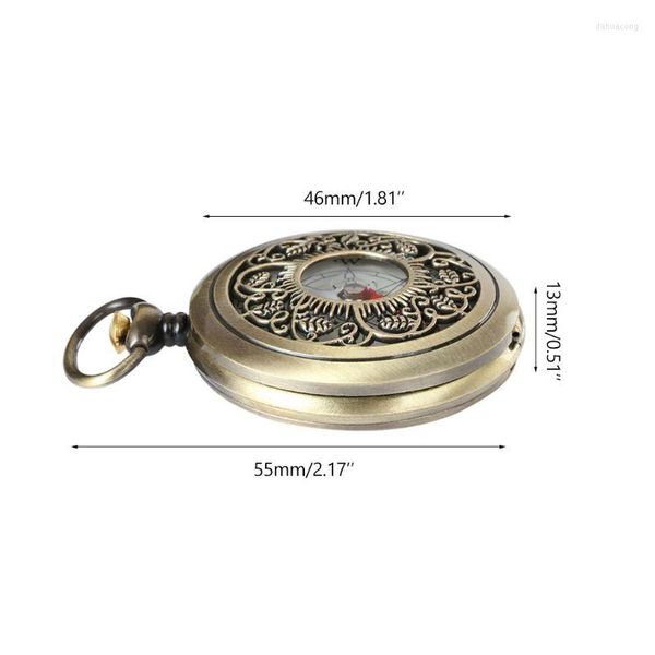 Gadgets al aire libre Bronce Bronce Compass Pocket Watch Diseño de senderismo Navegación Regalo W8EE