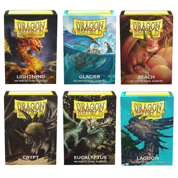 Jeux de plein air Activités 100ct Dragon Shield Dual Matte Tournament Glacier Lighting Crypt Peach Card Sleeves Magical PKM Cards Protector 66x91mm 230715