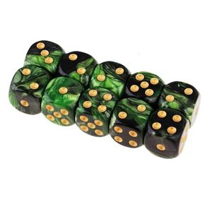 Outdoor Games Activities 10pcs 16mm TwoColor Opaque Six Sided Spot Dice D6 D Set RPG Straight Cup Bar Game KTV Entertainment Supplies 231020