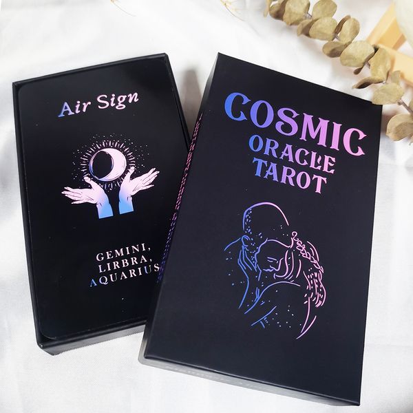 Activités de jeux de plein air 12x7cm Love Cosmic Tarot English Deck Family Prophecy in Box Divination Cards 230725