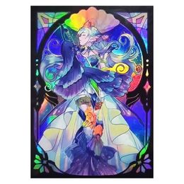 Outdoor Games Activiteiten 63x90mm 50PCS Holografische Sleeves YUGIOH Card Sleeves Illustratie Anime Protector Card Cover voor Board Games Trading Cards 230711