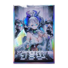 Outdoor Games Activiteiten 63x90mm 50PCS Holografische Sleeves YUGIOH Card Sleeves Illustratie Anime Protector Card Cover voor Board Games Trading Cards 230724