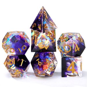 Juegos al aire libre Actividades 7PcsSet Resin DND Dice D D Dice Set D4 D6 D8 D10 D D12 D20 Juegos poliédricos para mazmorras y dragones Juegos de mesa MTG RPG 221107