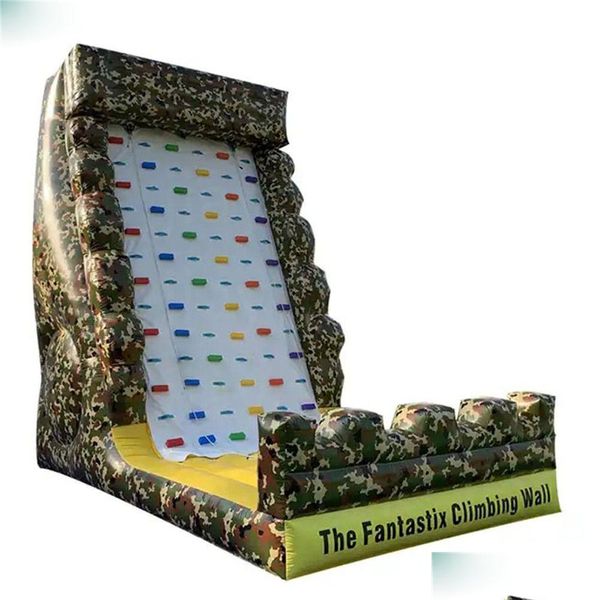 Activités de jeux de plein air Adventure Sport Enfants gonflables Rock Rock Couping Wall Game Printing PVC Mountain avec soufflant par navire à porte OT0QP