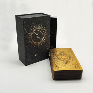 Activités de jeux de plein air Tarot en feuille d'or de haute qualité Cartes de divination de luxe russes Jeux de société prédictifs pour le marché russe 230725