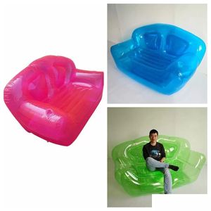 Outdoor Games Activiteiten Home opblaasbaar Clear Pink/Green/Blue Double Person Air Sofa Bubble Chair Summer Water Beach Party Blow Up DHGYP