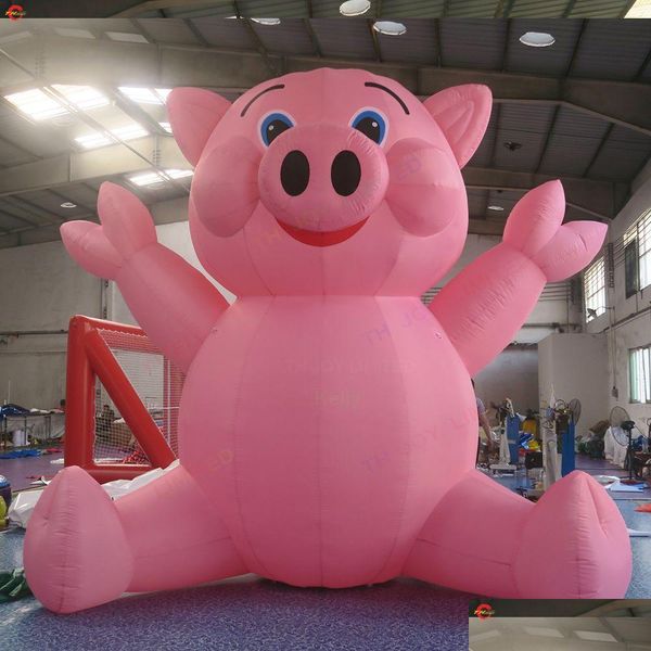 Activités de jeux de plein air Navire Publicité 4M / 5M / 6M / 10M NT Modèle de cochon rose gonflable Modèle de ballon à air personnalisé Réplique d'animal Dessin animé Dhzdx