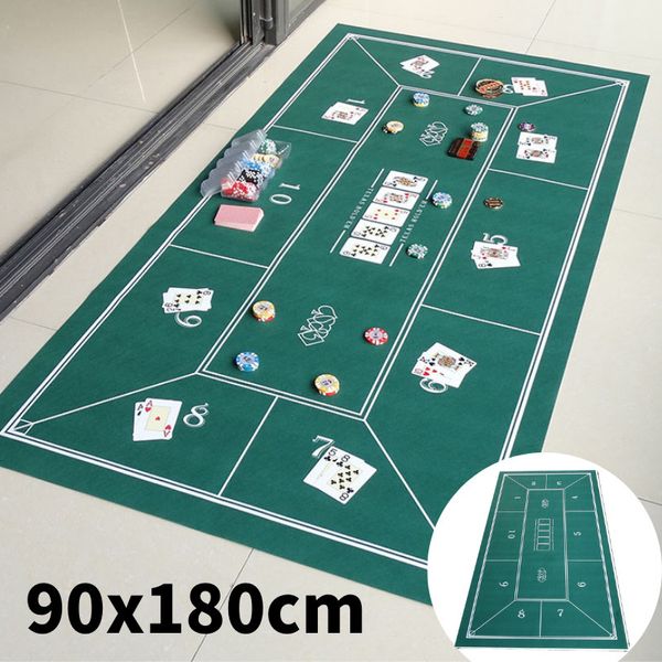 Activités de jeux de plein air Texas Hold'em Mat 180x90cm Table de jeu de cartes de poker Nappe de casino Tapis de bureau Magnifiquement imprimé Home Gaming Desk Pad 230725