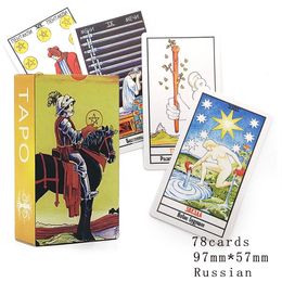 Activités de jeux de plein air Épaississement Version Russian Rider Tarot Cards Deck Mystical Divination Russian Tarot Cards For Beginners 230711