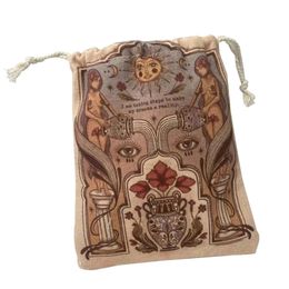 Jeux de plein air Activités Sac de rangement de tarot en velours Mini paquet de cordon Sorcière Divination Pochette en cristal Porte-dés Jeu de société 231020