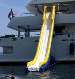 Glissière gonflable adaptée aux besoins du client de Yacht d'eau de jeux de plein Air équipement de jeu amusant Commercial glissière de quai d'air pour Boat9089428