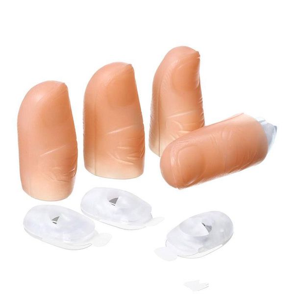 Jeux de plein air Magic Thumb Tip Trick LED Finger Light Rubber Vanish Appearing Fingers Trick Props Kids Magician Prank Amazing Glow Toy Tool for Perform