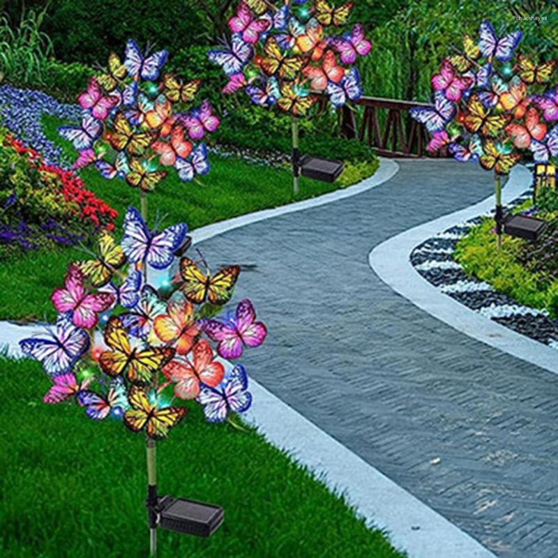 Outdoor Garden Decoratie Licht Enchanting Butterflies Solar Lamp Illuminaat met weerbestendig voor terras