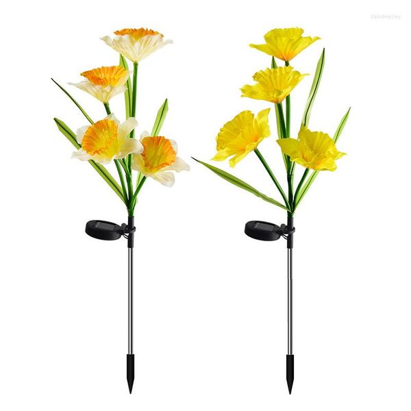 Jardin extérieur Pelouse Solaire Led Lumière Lampes Narcisse Fleur De Lotus Pour Et Légumes Patch Patio Maison De Campagne Décoration