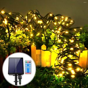 Guirlande lumineuse solaire LED, 10/100m, 24V, 8 Modes d'éclairage, luminaire féerique, luminaire décoratif d'extérieur, idéal pour un jardin, une fête, un noël ou un arbre