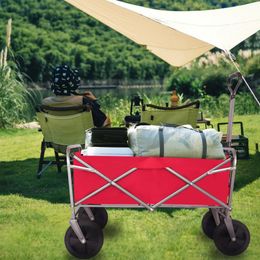 Chariot de plage micro-pliable polyvalent pour jardin extérieur, chariot pliant de Camping