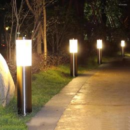 Outdoor Tuinpaal Gazonlamp E27 Roestvrijstalen Deur Landschap Hek Pijler Licht Waterdichte Villa El Loopbrug Bolder