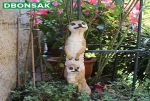 Jardin extérieur résine Mongoose Artisanat Statues Décoration Home Courtyard Balcon mignon chat animal sculptures de décor Ornements T205507968