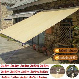 Sombreado de jardín al aire libre Mesh Terrace Camping Protección UV UV Hdpe Fabric Sunshade Beige 240506