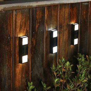 Jardín al aire libre Valla Luces de pared LED Panel solar Aplique Lámpara Patio exterior Decoración Iluminación