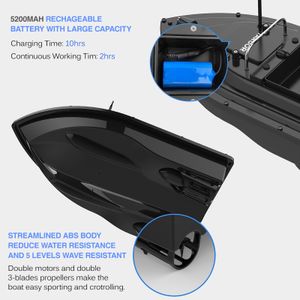 Buiten GPS Fishing Aas Boat met grote aascontainer Automatische aasboot met 400-500m Remote Range Fish Finder Ship Device