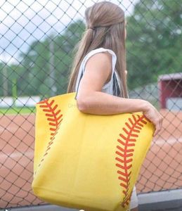 Sac fourre-tout en toile sportive de sports extérieurs grandes tailles de mode femme sacs de main de base de basketball basketball football softball softball