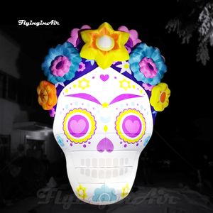 Outdoor Halloween decoratieve verlichting opblaasbare duivel schedel ballon enorme lucht geblazen ghost gezichtsmasker voor park en tuin decoratie