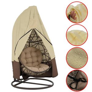 Outdoor Hanging Egg Swing Chair Cover Waterdichte Stofbeschermer Patio met Rits Beschermende Schaduw