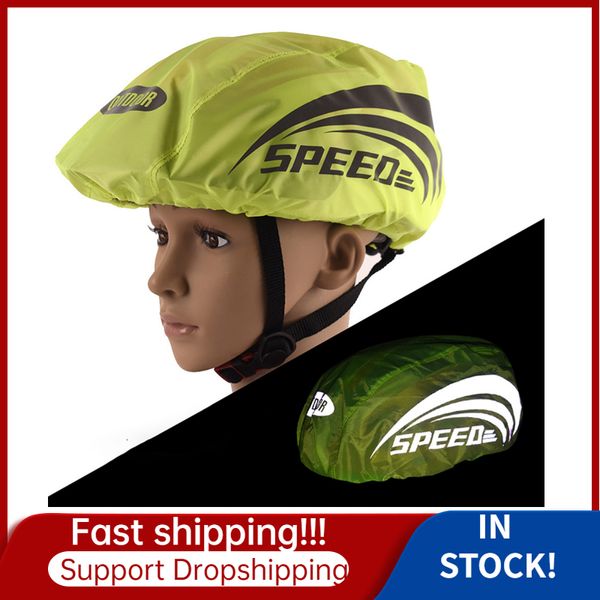 Chapeaux d'extérieur 1pcs casque de vélo universel couverture étanche avec bande réfléchissante cyclisme VTT vélo de route accessoires de vélo de pluie 230418