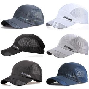 Outdoor Hats 2021 DRY Running Baseball Summer Mesh 6 Colors Gorras Cap Visor Mens Hat Sport Cool Fashion Quick