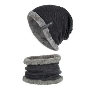 Chapeaux de plein air arrivées hommes hiver thermique tricot casquette écharpe tricoté chapeau ensemble Sport Beanie randonnée cyclisme Bonnet casquettes