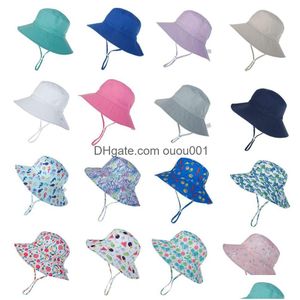 Buitenhoeden Baby Sun Hat Boys Visors Kinderen Panama Uni Beach Girls Bucket Cartoon Infant Caps UV Bescherming Druppel Delivering Sport Ou Dhtaf