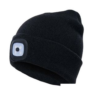 Chapeaux d'extérieur Bonnet Chapeau USB Rechargeable Tricot avec lumière pour la pêche en plein air Randonnée Zj55 Chapeaux Livraison directe Sports de plein air Athlétique O Dhmwd