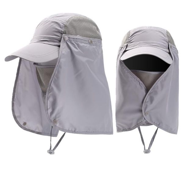 Chapeaux d'extérieur Chapeau de pêche Crème solaire Séchage rapide Cool Confortable Protection complète de la tête Casquette de sport anti-UV Headwaer