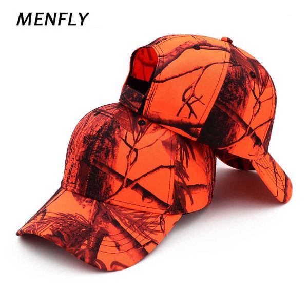 Chapeaux de plein air MENFLY Camouflage Caps Homme Rouge Arbre Bionic Militaire Tactique Camouflé Coton Chapeaux pour Hommes Chasse Randonnée Baseball Sport Cap J230502