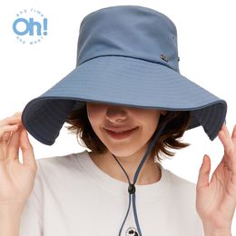 Outdoor hoeden ohsunny dames emmer hoed met runder UPF50 volledige bescherming winddichte tuinieren hoeden voor buitensport strand wandelen 230516