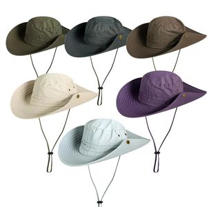 Outdoor hoeden pure kleur vissen zon hoed uv bescherming nekbedekking beschermd dop brede rand voor reiskamperen wandelboten