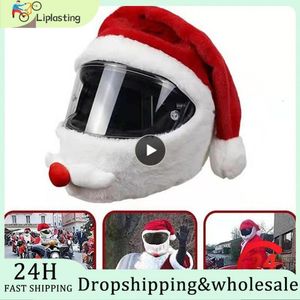 Sombreros al aire libre Sarung helm sepeda motor Santa Claus pelindung kepala kreatif bersepeda dekorasi Selamat Natal 230905