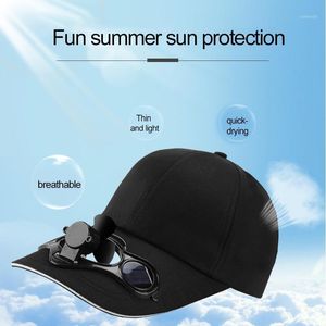 Outdoor hoeden zomer fan coole zon hoed cap solar oplaadbare ademende schaduw zonnebrandcrème duurzaam hoogwaardig camping tool