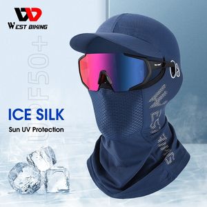 Outdoor Hats WEST BIKING Summer Cycling Balaclava Ice Silk Sun UV Protection Bicycle Motorcycle Caps Face Cover Fishing Hiking Sports 230907