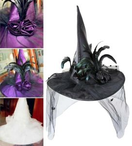 Chapeaux d'extérieur, casquettes de sorcière, accessoire de Costume pour adulte, décor fantaisie de Cosplay d'halloween, ZJ555348049