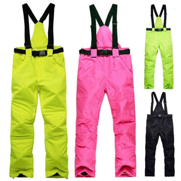 Pantalon de ski en plein air de haute qualité hommes femmes hiver neige Ski Snowboard jarretelle chaud Couple coupe-vent imperméable pantalon1