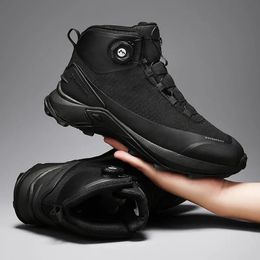 Zapatos de senderismo al aire libre botas de trekking de montaña zapatillas de campamento impermeables negros para hombres zapatos tácticos para hombres tácticos 240508