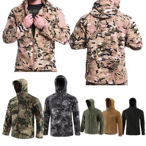 Veste en toison polaire à capuche extérieure Chasse de chasse Airsoft Vêtements Tactical Camo Coat Combat Vêtements Camouflage NO05-236B