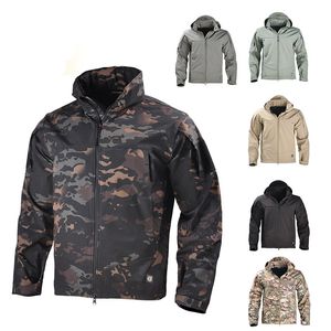 Outdoor Hoody Softshell Jacket Woodland Hunting Shooting Clothing Tactical Camo Coat Combat Clothing Camouflage No05-227