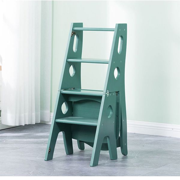 Silla plegable multifuncional de hogar al aire libre silla de madera sólida de madera sólida taburete de doble uso escaleras de trepadora