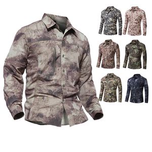 Camisa de tiro táctico para caza al aire libre, vestido de batalla, uniforme de camuflaje BDU, ropa de combate del ejército, camisa de camuflaje de secado rápido, NO05-109