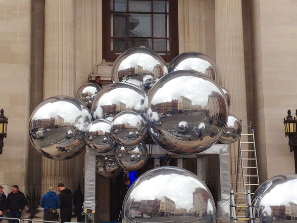 Décoration d'événement de fête en plein air / intérieur sphère de miroir en or ballon miroir coloré ballon pvc boule miroir gonflable à vendre